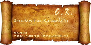 Oreskovics Katapán névjegykártya